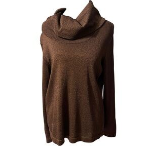 Coldwater Creek Rich Brown Turtleneck Sweater